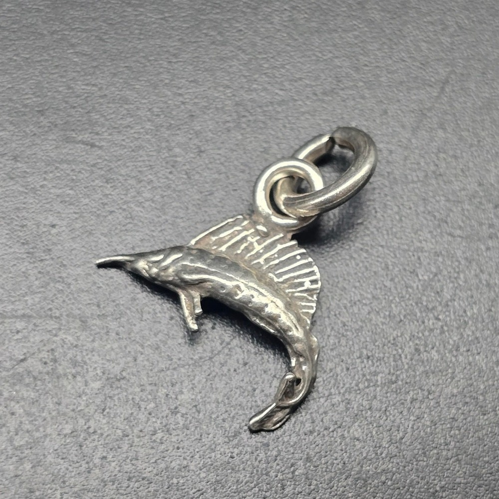 Sterling Silver Marlin Sword Fish Charm 925